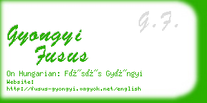 gyongyi fusus business card